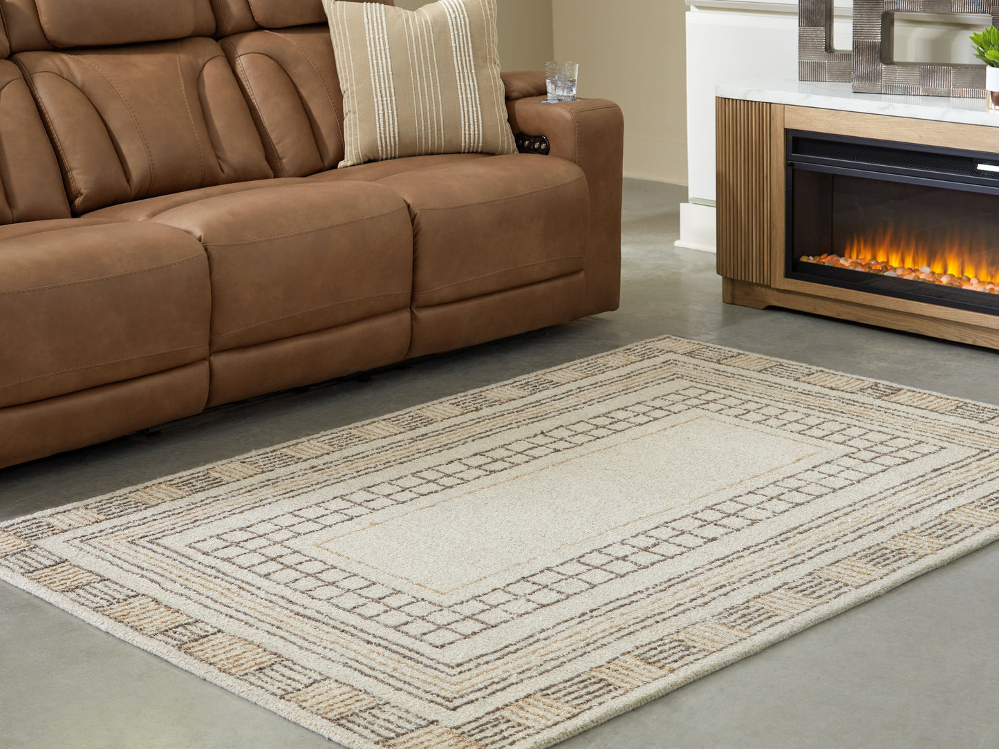 Bradenton Furniture Outlet - Ashley Furniture - Idaman Rug - Medium Rug / Taupe/Brown - R407292