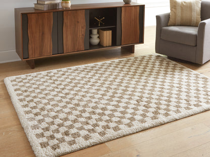 Bradenton Furniture Outlet - Ashley Furniture - Karamen Rug - Medium Rug / Taupe/Ivory - R407342