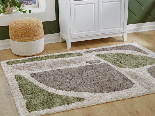 Bradenton Furniture Outlet - Ashley Furniture - Anburgh Rug - Large Rug / Green/Gray/Ivory - R407351