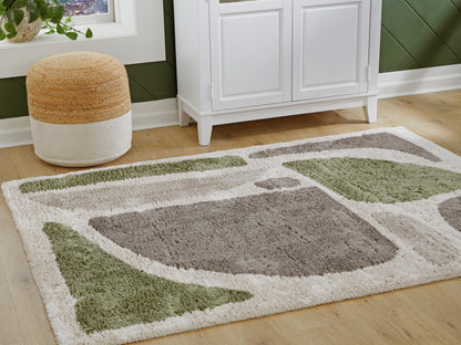 Bradenton Furniture Outlet - Ashley Furniture - Anburgh Rug - Large Rug / Green/Gray/Ivory - R407351