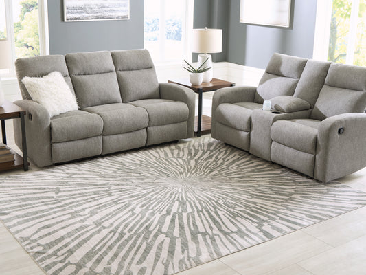 Bradenton Furniture Outlet - Ashley Furniture - Verland Rug - Washable 7'6" x 9'6" Area Rug / Gray/White - R407431