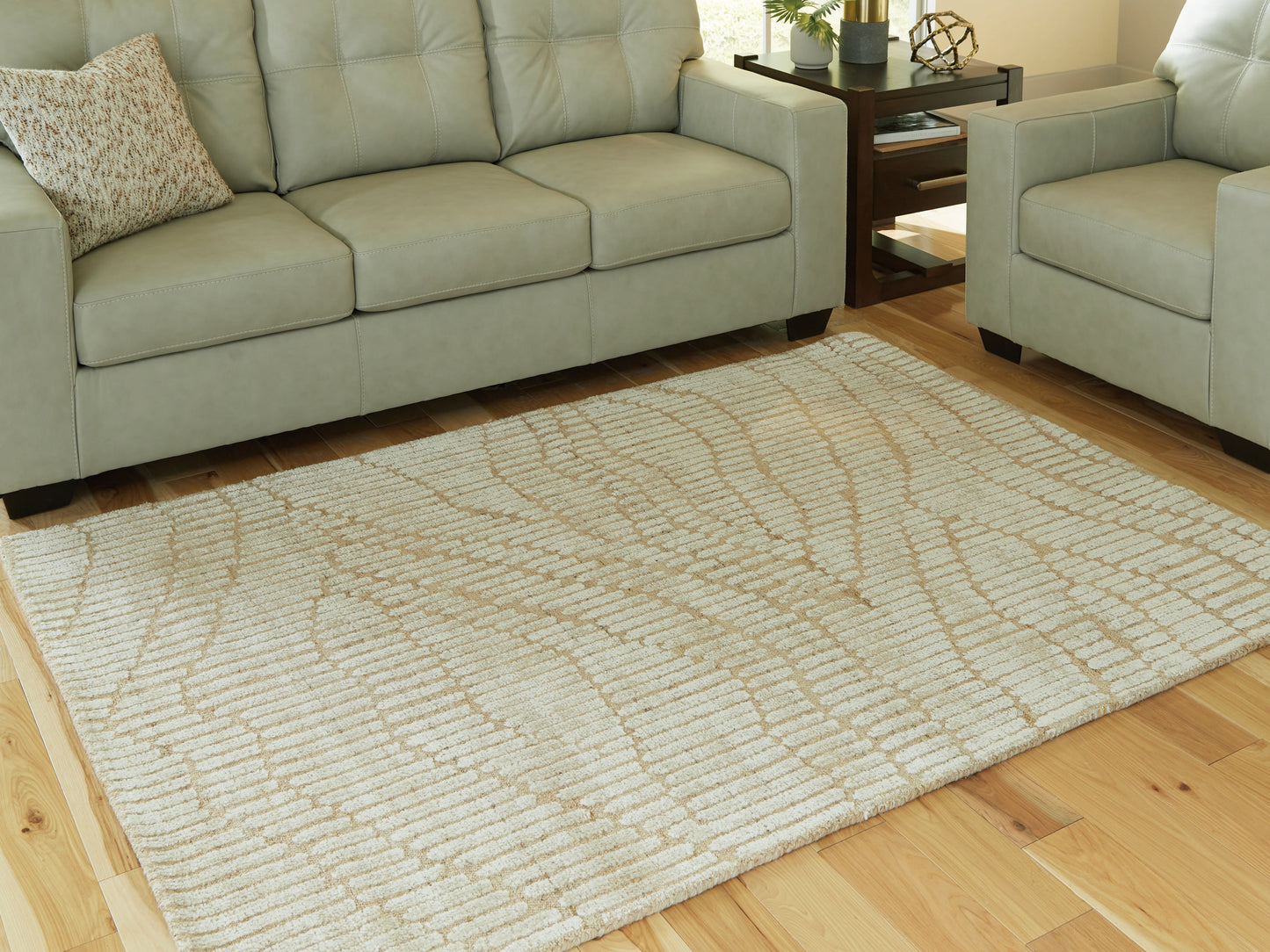 Bradenton Furniture Outlet - Ashley Furniture - Jaseena Rug - 5' x 7' Area Rug / Beige/Tan - R407722