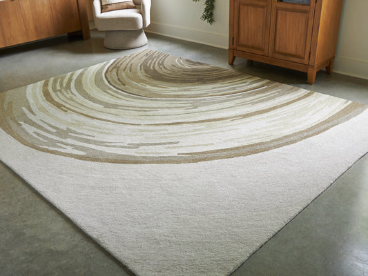 Bradenton Furniture Outlet - Ashley Furniture - Rizwana Rug - 5' x 7' Area Rug / Ivory/Brown/Gray - R407762