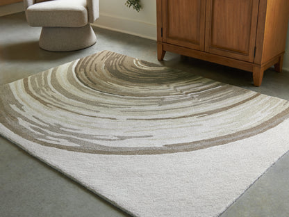 Bradenton Furniture Outlet - Ashley Furniture - Rizwana Rug - 5' x 7' Area Rug / Ivory/Brown/Gray - R407762