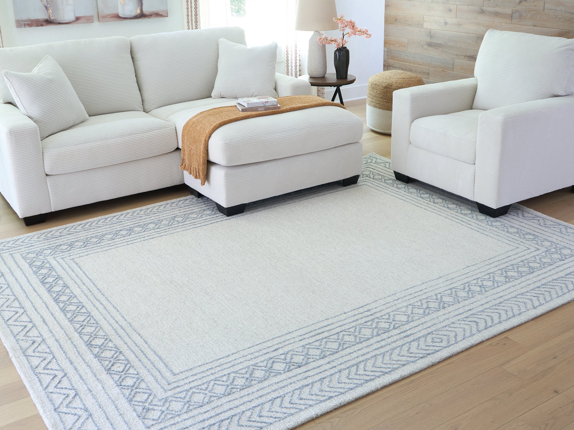 Bradenton Furniture Outlet - Ashley Furniture - Azelhurst Rug - 7'8" x 10' Area Rug / Blue/Ivory/Gray - R407851