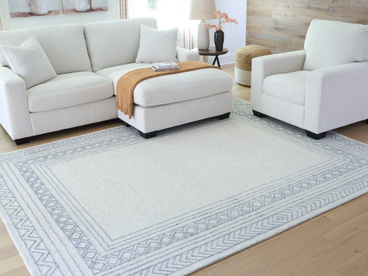 Bradenton Furniture Outlet - Ashley Furniture - Azelhurst Rug - 7'8" x 10' Area Rug / Blue/Ivory/Gray - R407851
