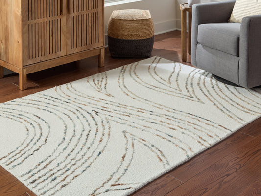 Bradenton Furniture Outlet - Ashley Furniture - Deenbury Rug - 7'8" x 10' Area Rug / Ivory/Green/Brown - R407861