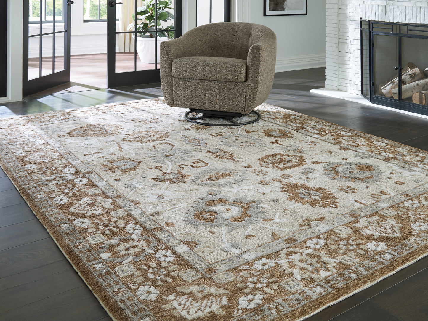 Bradenton Furniture Outlet - Ashley Furniture - Ainswick Rug - Memory Foam Large Rug / Brown/Beige/Gray - R407881