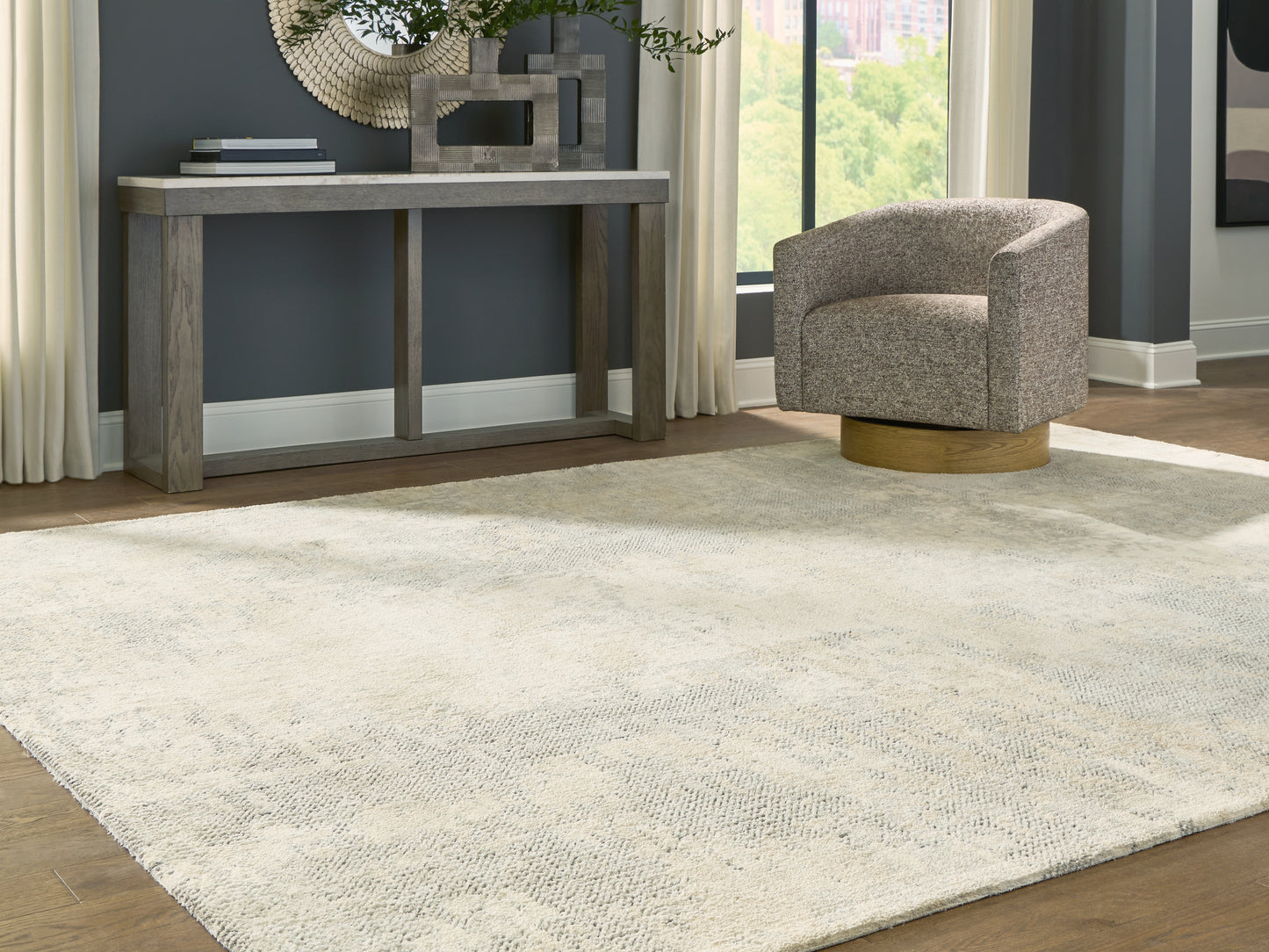 Bradenton Furniture Outlet - Ashley Furniture - Raif Rug - Extra Large Rug / Gray/White/Cream - R408080
