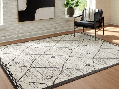 Bradenton Furniture Outlet - Ashley Furniture - Fenriston Rug - Large Rug / Cream/Black - R408301