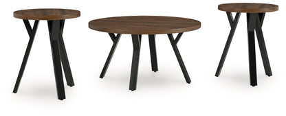 Bradenton Furniture Outlet - Ashley Furniture - Elbrynn Table (Set of 3) - Occasional Table Set (3/CN) / Brown/Black - T153-13