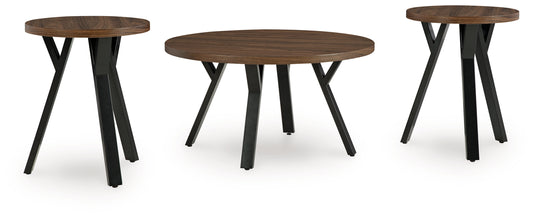 Bradenton Furniture Outlet - Ashley Furniture - Elbrynn Table (Set of 3) - Occasional Table Set (3/CN) / Brown/Black - T153-13