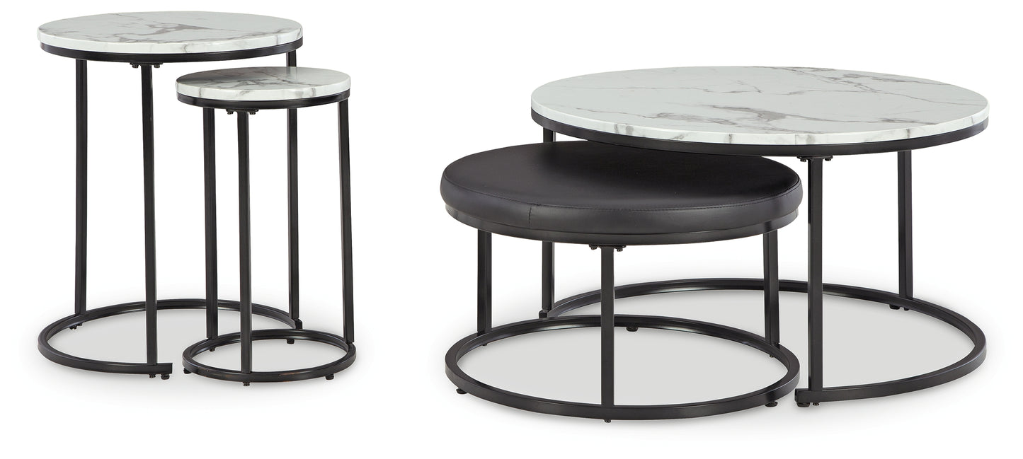 Bradenton Furniture Outlet - Ashley Furniture - Jusmour Table (Set of 4) - Occasional Nesting TBL (4/CN) / Black/White - T161-14
