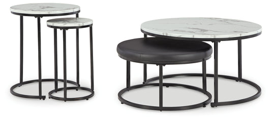 Bradenton Furniture Outlet - Ashley Furniture - Jusmour Table (Set of 4) - Occasional Nesting TBL (4/CN) / Black/White - T161-14
