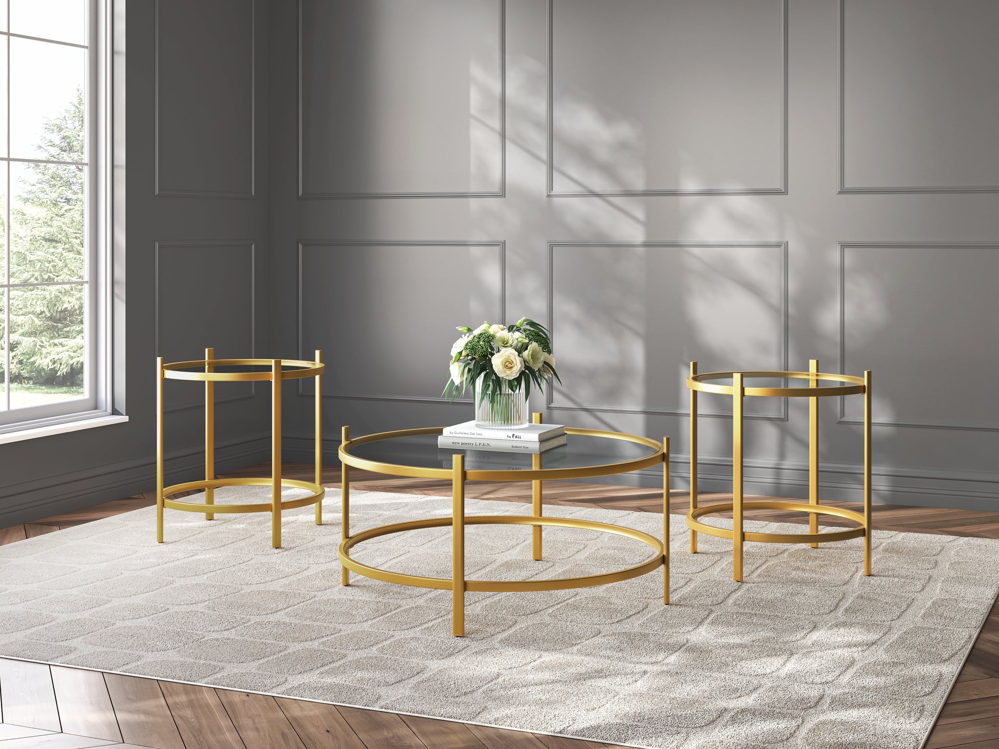 Bradenton Furniture Outlet - Ashley Furniture - Pearlox Table (Set of 3) - Occasional Table Set (3/CN) / Gold - T173-13