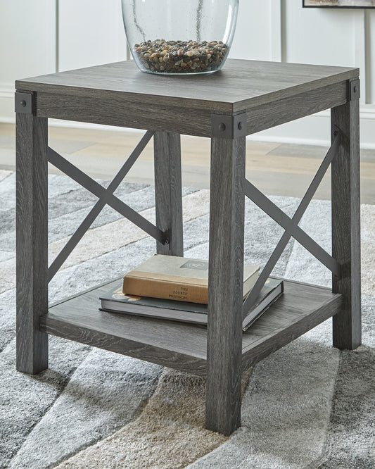 Bradenton Furniture Outlet - Ashley Furniture - Freedan End Table - Square End Table / Grayish Brown - T175-2