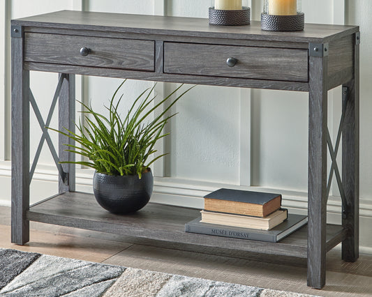 Bradenton Furniture Outlet - Ashley Furniture - Freedan Sofa/Console Table - Console Sofa Table / Grayish Brown - T175-4