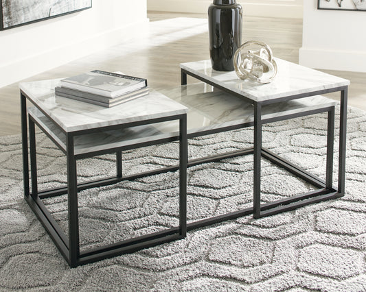 Bradenton Furniture Outlet - Ashley Furniture - Donnesta Table (Set of 3) - Occasional Table Set (3/CN) / Gray/Black - T182-13