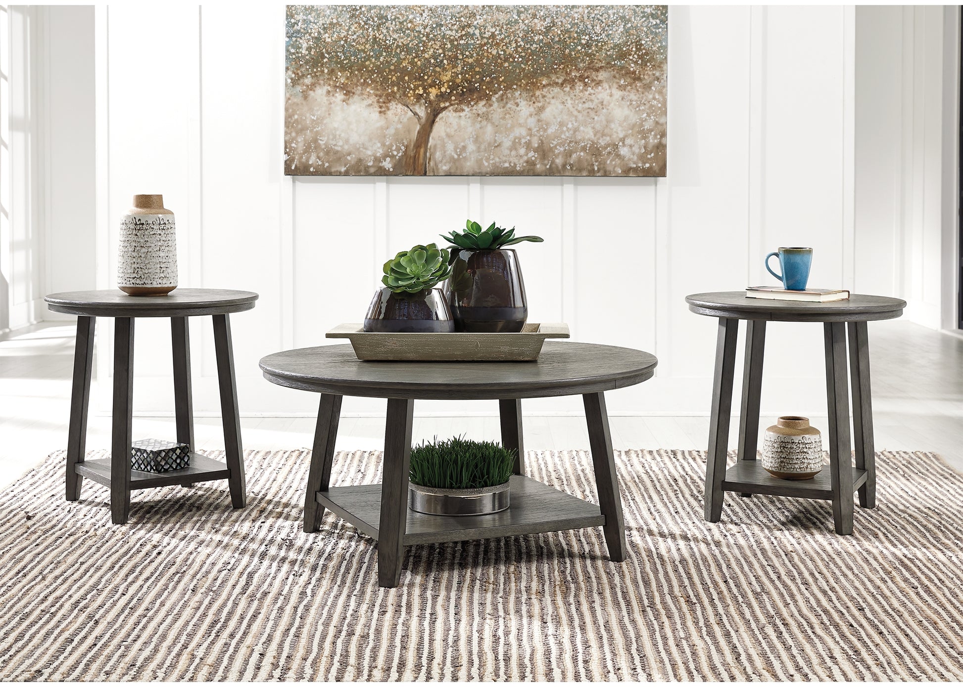 Bradenton Furniture Outlet - Ashley Furniture - Caitbrook Table (Set of 3) - Occasional Table Set (3/CN) / Gray - T188-13