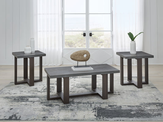 Bradenton Furniture Outlet - Ashley Furniture - Dynnford Table (Set of 3) - Occasional Table Set (3/CN) / Gray/Brown - T216-13