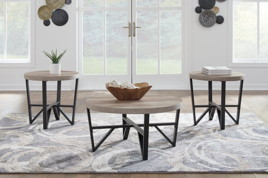 Bradenton Furniture Outlet - Ashley Furniture - Deanlee Table (Set of 3) - Occasional Table Set (3/CN) / Grayish Brown/Black - T235-13