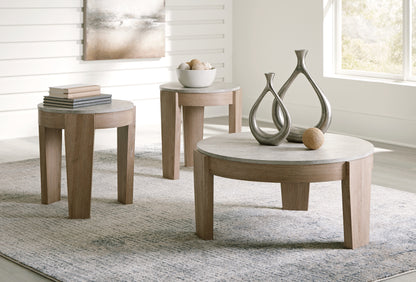 Bradenton Furniture Outlet - Ashley Furniture - Guystone Table (Set of 3) - Occasional Table Set (3/CN) / Light Brown - T237-13