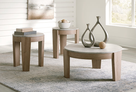 Bradenton Furniture Outlet - Ashley Furniture - Guystone Table (Set of 3) - Occasional Table Set (3/CN) / Light Brown - T237-13