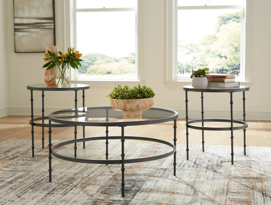 Bradenton Furniture Outlet - Ashley Furniture - Kellyco Table (Set of 3) - Occasional Table Set (3/CN) / Gunmetal - T246-13
