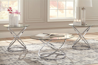 Bradenton Furniture Outlet - Ashley Furniture - Hollynyx Table (Set of 3) - Occasional Table Set (3/CN) / Chrome Finish - T270-13