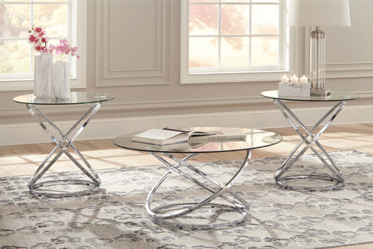 Bradenton Furniture Outlet - Ashley Furniture - Hollynyx Table (Set of 3) - Occasional Table Set (3/CN) / Chrome Finish - T270-13