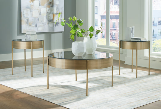 Bradenton Furniture Outlet - Ashley Furniture - Jettaya Table (Set of 3) - Occasional Table Set (3/CN) / Brushed Brass - T285-13