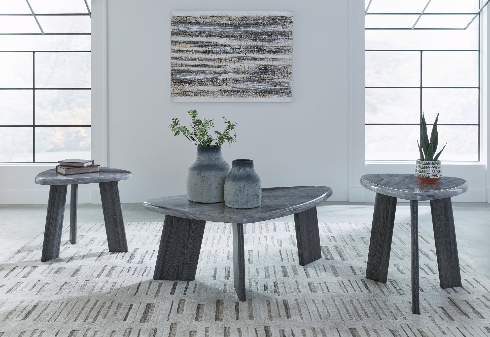 Bradenton Furniture Outlet - Ashley Furniture - Bluebond Table (Set of 3) - Occasional Table Set (3/CN) / Gray - T390-13
