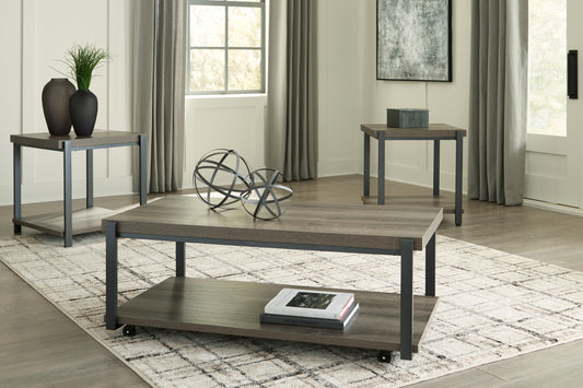 Bradenton Furniture Outlet - Ashley Furniture - Wilmaden Table (Set of 3) - Occasional Table Set (3/CN) / Gray/Black - T393-13