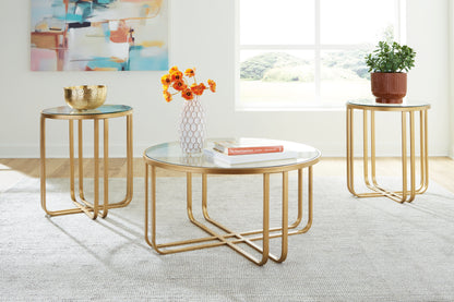 Bradenton Furniture Outlet - Ashley Furniture - Milloton Table (Set of 3) - Occasional Table Set (3/CN) / Gold - T398-13