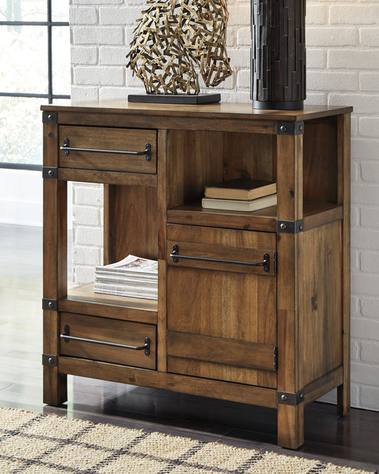 Bradenton Furniture Outlet - Ashley Furniture - Roybeck Accent Cabinet - Accent Cabinet / Light Brown/Bronze - T411-40
