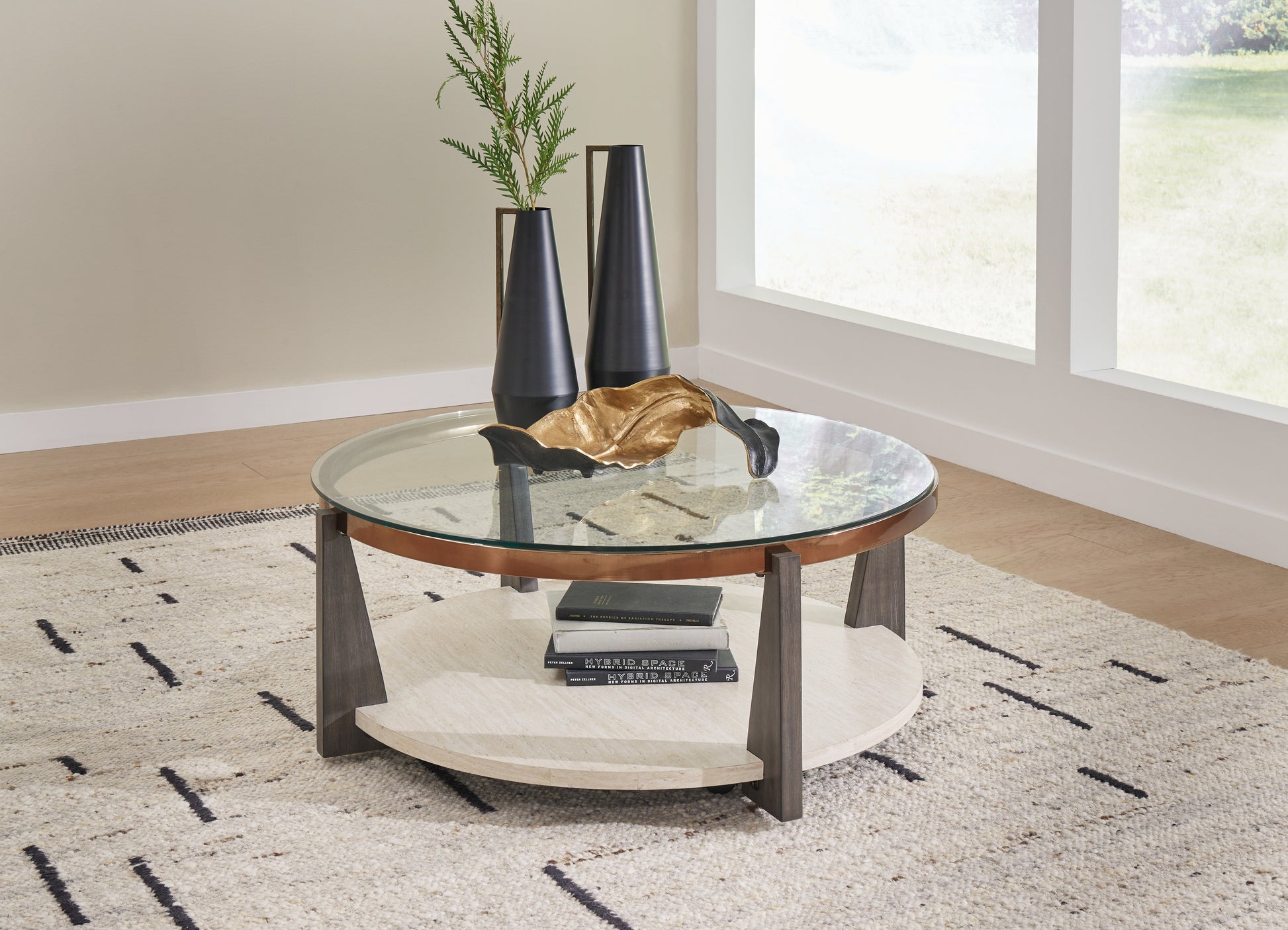 Bradenton Furniture Outlet - Ashley Furniture - Frazwa Coffee Table - Round Cocktail Table / Multi - T432-8