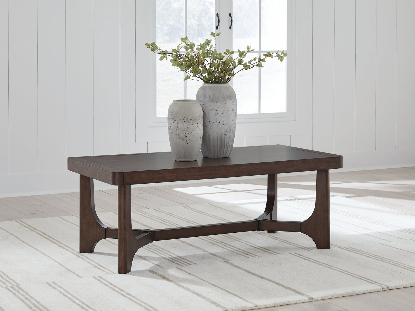 Bradenton Furniture Outlet - Ashley Furniture - Korestone Coffee Table - Rectangular Cocktail Table / Dark Brown - T438-1
