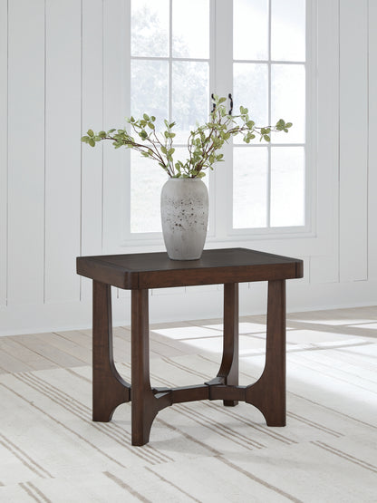 Bradenton Furniture Outlet - Ashley Furniture - Korestone End Table - Rectangular End Table / Dark Brown - T438-3