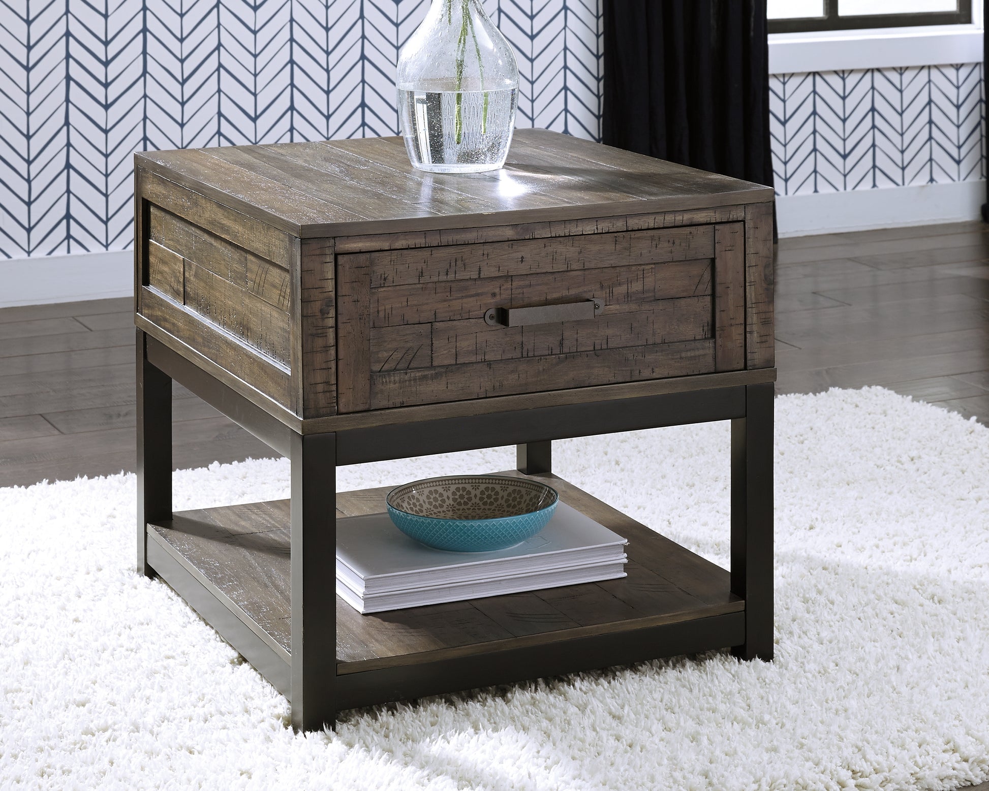 Bradenton Furniture Outlet - Ashley Furniture - Johurst End Table - Rectangular End Table / Grayish Brown - T444-3