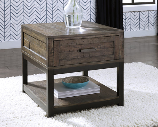 Bradenton Furniture Outlet - Ashley Furniture - Johurst End Table - Rectangular End Table / Grayish Brown - T444-3