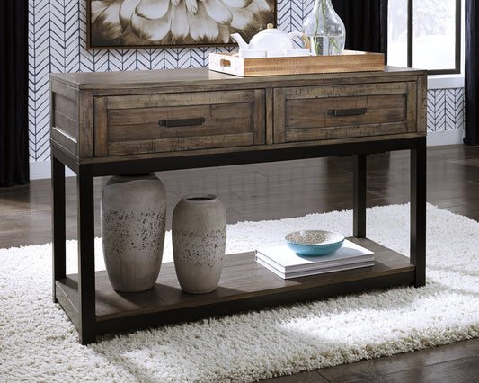 Bradenton Furniture Outlet - Ashley Furniture - Johurst Sofa/Console Table - Sofa Table / Grayish Brown - T444-4