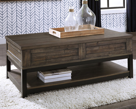 Bradenton Furniture Outlet - Ashley Furniture - Johurst Coffee Table with Lift Top - LIFT TOP COCKTAIL TABLE / Grayish Brown - T444-9
