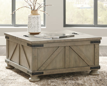 Bradenton Furniture Outlet - Ashley Furniture - Aldwin Coffee Table With Storage - Cocktail Table with Storage / Gray - T457-20