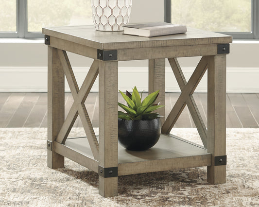 Bradenton Furniture Outlet - Ashley Furniture - Aldwin End Table - Rectangular End Table / Gray - T457-3
