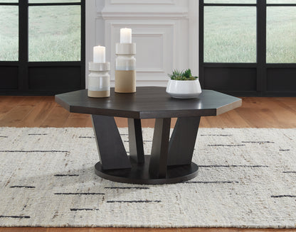 Bradenton Furniture Outlet - Ashley Furniture - Chasinfield Coffee Table - Octagon Cocktail Table / Dark Brown - T458-8