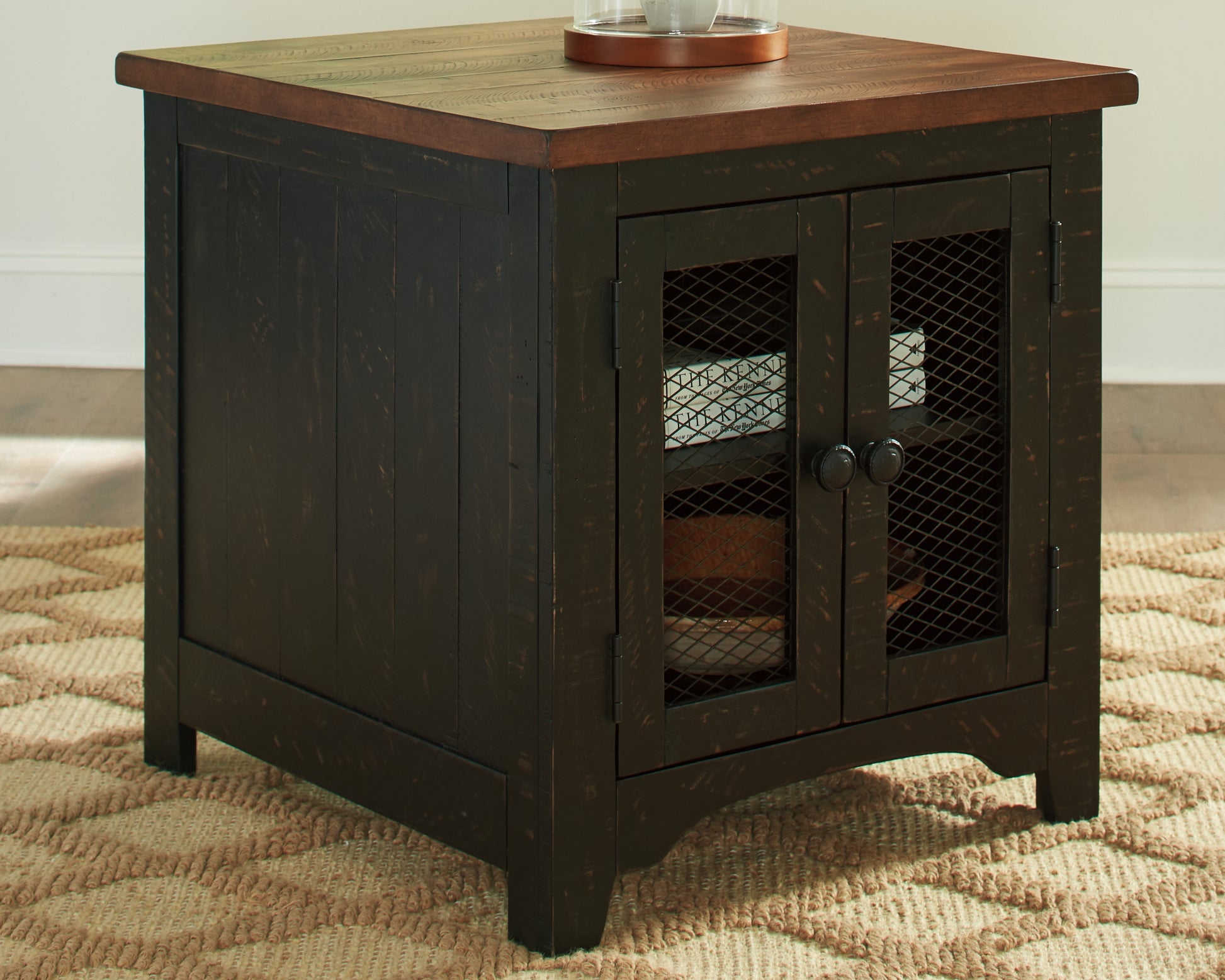 Bradenton Furniture Outlet - Ashley Furniture - Valebeck End Table - Rectangular End Table / Black/Brown - T468-3