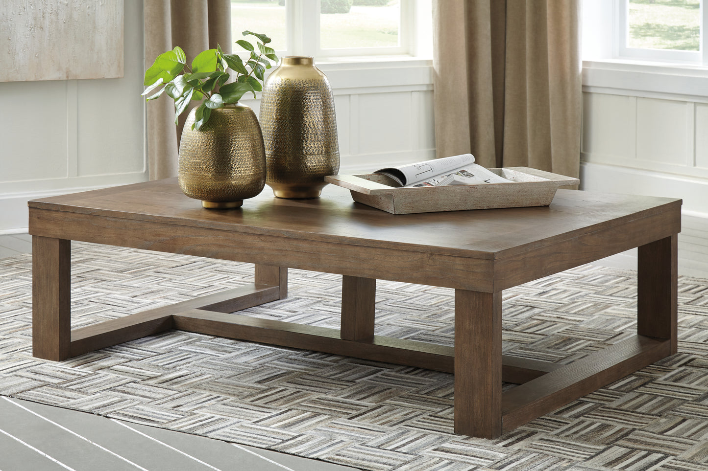 Bradenton Furniture Outlet - Ashley Furniture - Cariton Coffee Table - Rectangular Cocktail Table / Gray - T471-1