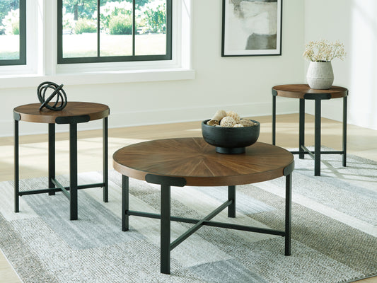 Bradenton Furniture Outlet - Ashley Furniture - Crosstrail Table (Set of 3) - Occasional Table Set (3/CN) / Brown - T483-13