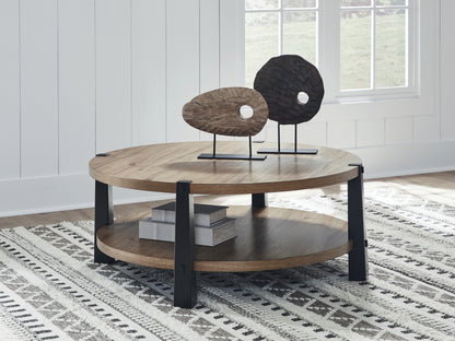Bradenton Furniture Outlet - Ashley Furniture - Ridgester Coffee Table - Round Cocktail Table - T518-8