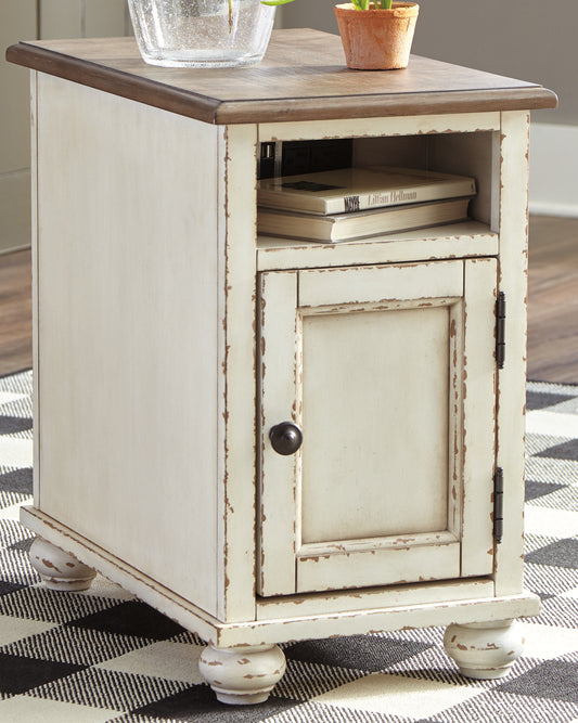 Bradenton Furniture Outlet - Ashley Furniture - Realyn Chairside End Table - Chair Side End Table / White/Brown - T523-7